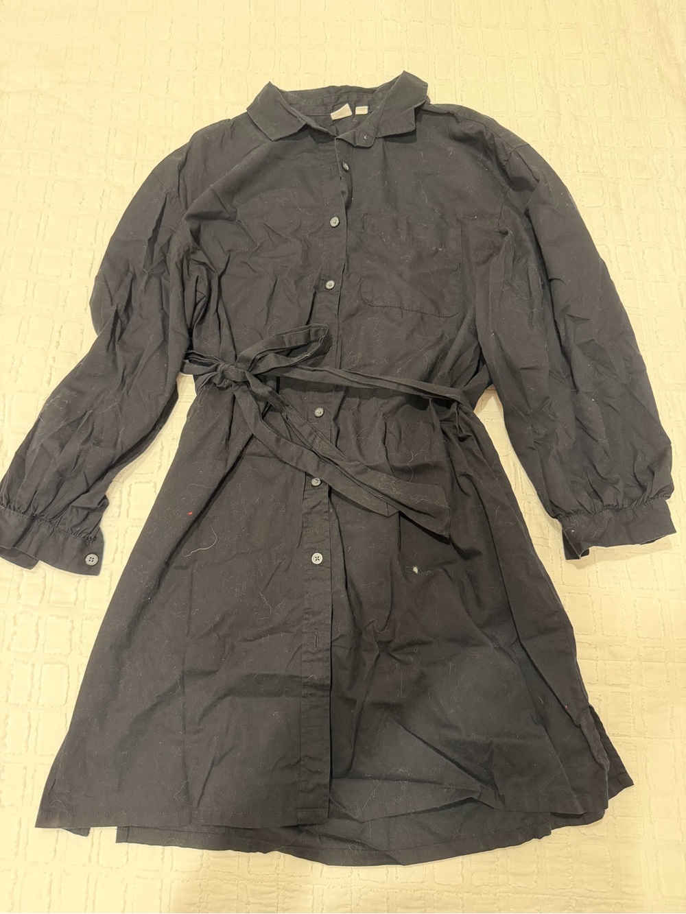 GAP Black Shirt Dress with Tie Waist